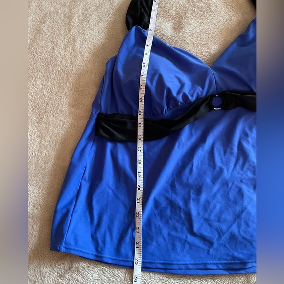Women’s Lane Bryant Tankini Blue Halter Bathing Suit Swim Top Plus 26W - Picture 5 of 6
